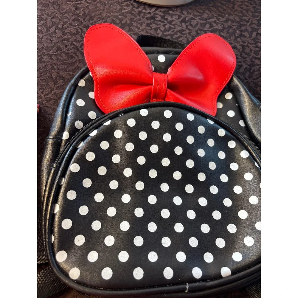 Disney inspired Minnie Mouse‎ Polka Dot Mini Backpack Black Red Bow Kids Bag